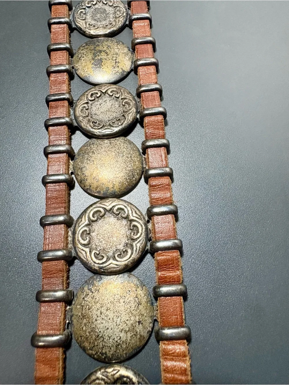Vintage Western Leather Concho Belt